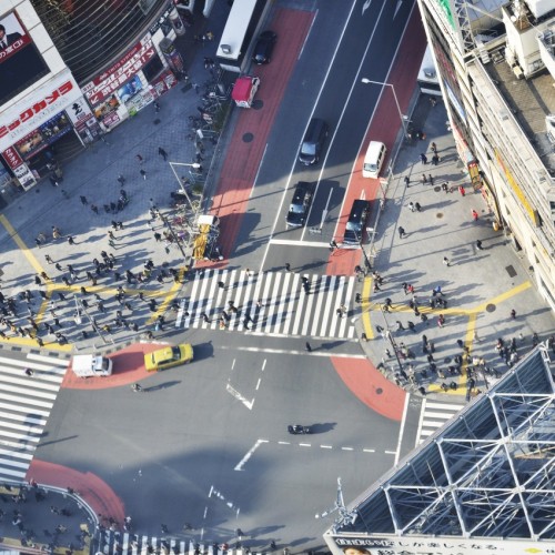 渋谷ヒカリエからの俯瞰視点の写真