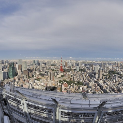 スカイデッキから東京タワー側の眺め