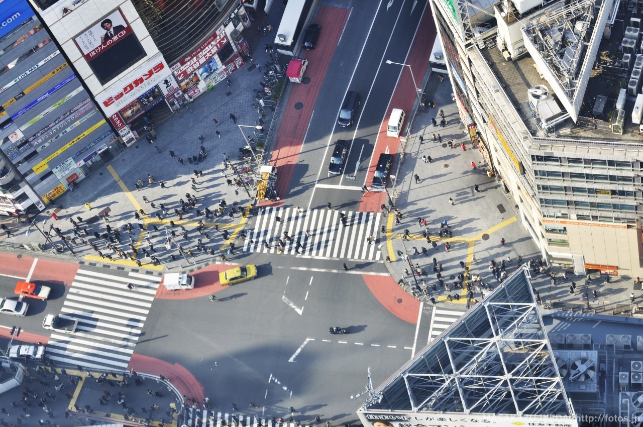 渋谷ヒカリエからの俯瞰視点の写真