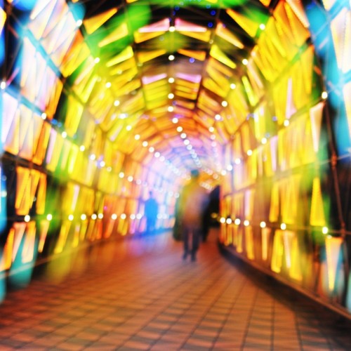 東京ドームシティのウインターイルミネーション2015　光のトンネル